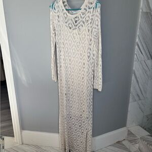 Cream Crochet Maxi Dress